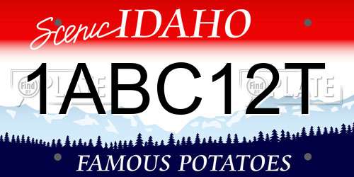 1ABC12T Idaho License Plate
