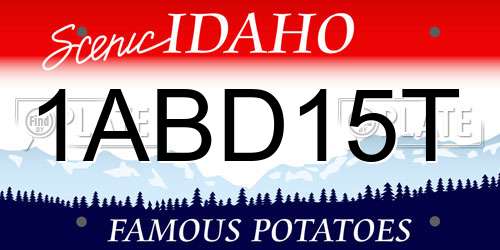 1ABD15T Idaho License Plate