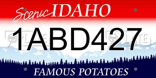 1ABD427 Idaho License Plate
