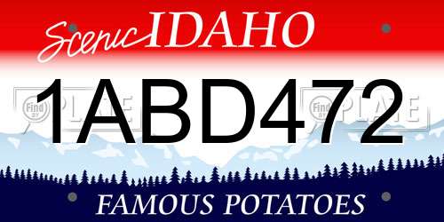 1ABD472 Idaho License Plate