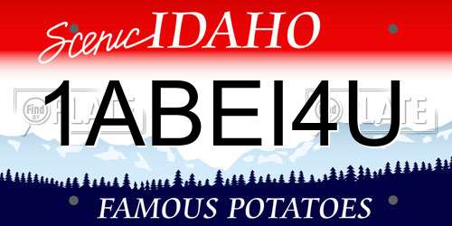 1ABEI4U Idaho License Plate
