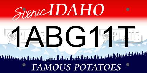 1ABG11T Idaho License Plate