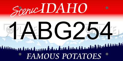 1ABG254 Idaho License Plate
