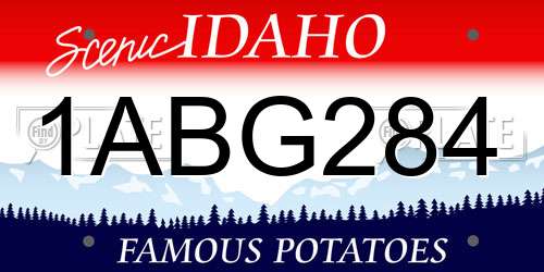 1ABG284 Idaho License Plate
