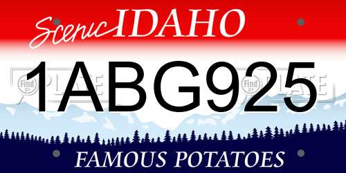 1ABG925 Idaho License Plate