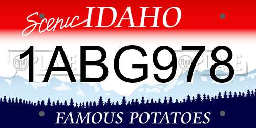 1ABG978 Idaho License Plate