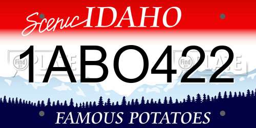 1ABO422 Idaho License Plate