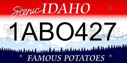 1ABO427 Idaho License Plate
