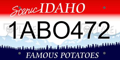 1ABO472 Idaho License Plate