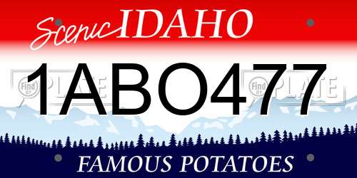1ABO477 Idaho License Plate