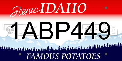 1ABP449 Idaho License Plate