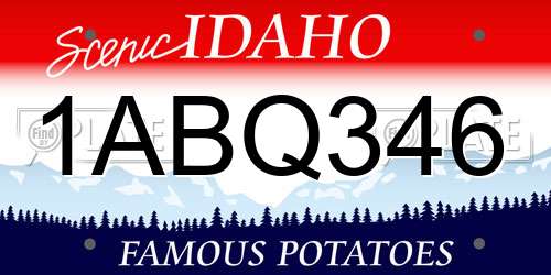 1ABQ346 Idaho License Plate