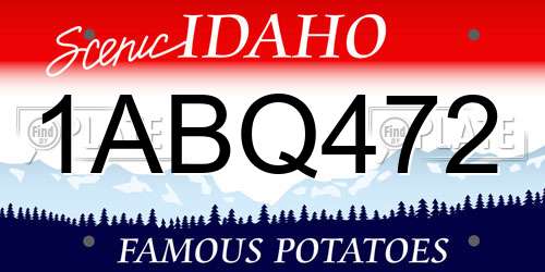 1ABQ472 Idaho License Plate