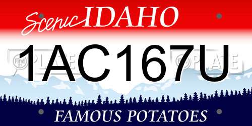 1AC167U Idaho License Plate