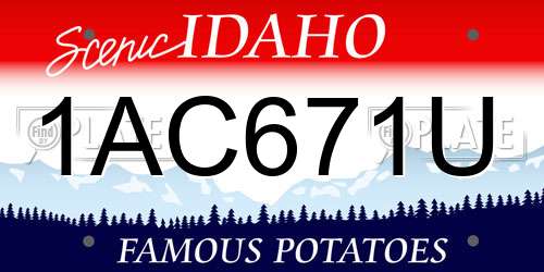 1AC671U Idaho License Plate