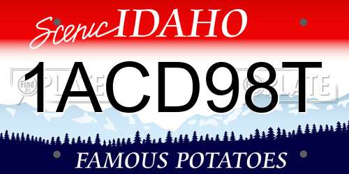 1ACD98T Idaho License Plate