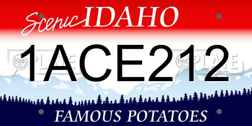1ACE212 Idaho License Plate