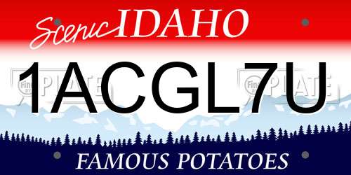 1ACGL7U Idaho License Plate