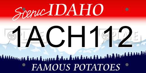 1ACH112 Idaho License Plate