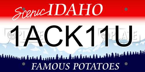 1ACK11U Idaho License Plate