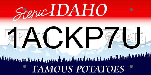 1ACKP7U Idaho License Plate