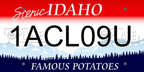 1ACL09U Idaho License Plate
