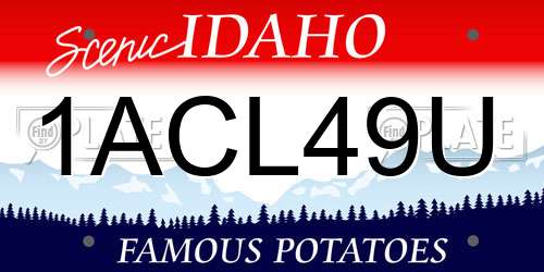 1ACL49U Idaho License Plate