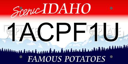 1ACPF1U Idaho License Plate