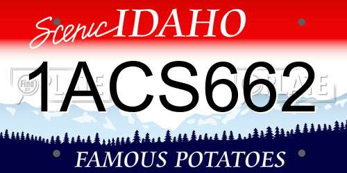1ACS662 Idaho License Plate