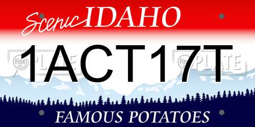 1ACT17T Idaho License Plate