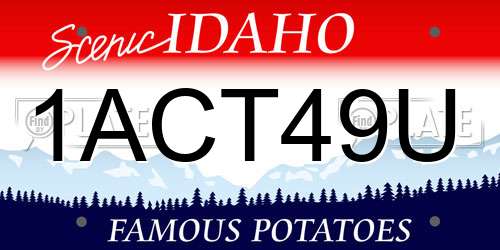 1ACT49U Idaho License Plate