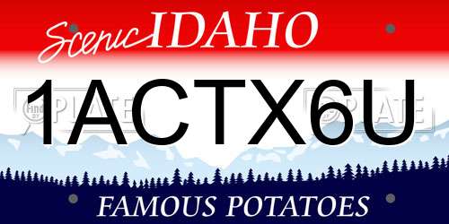 1ACTX6U Idaho License Plate