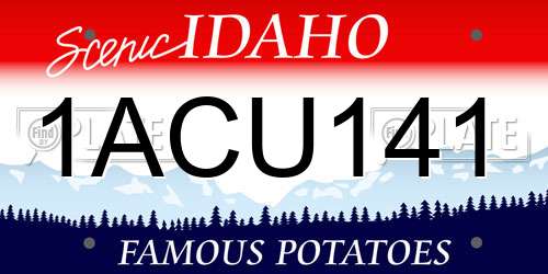 1ACU141 Idaho License Plate