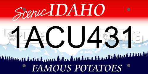 1ACU431 Idaho License Plate