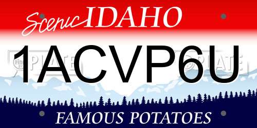 1ACVP6U Idaho License Plate