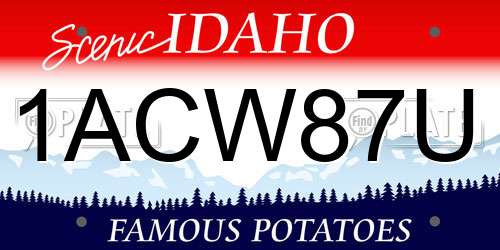 1ACW87U Idaho License Plate