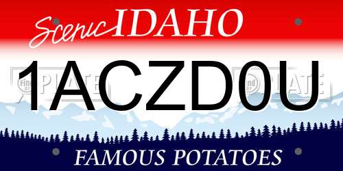 1ACZD0U Idaho License Plate