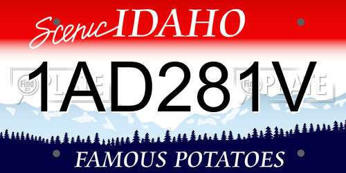 1AD281V Idaho License Plate