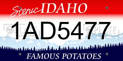 1AD5477 Idaho License Plate
