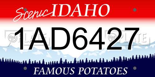 1AD6427 Idaho License Plate