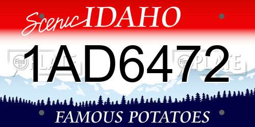 1AD6472 Idaho License Plate