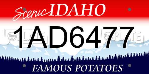 1AD6477 Idaho License Plate