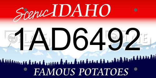 1AD6492 Idaho License Plate