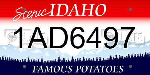 1AD6497 Idaho License Plate