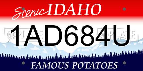 1AD684U Idaho License Plate