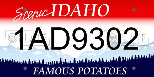 1AD9302 Idaho License Plate