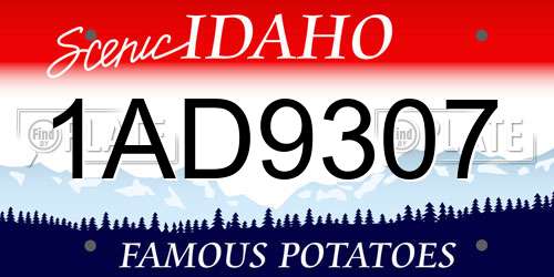 1AD9307 Idaho License Plate