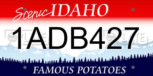 1ADB427 Idaho License Plate