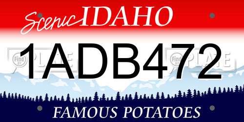 1ADB472 Idaho License Plate