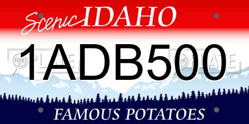 1ADB500 Idaho License Plate